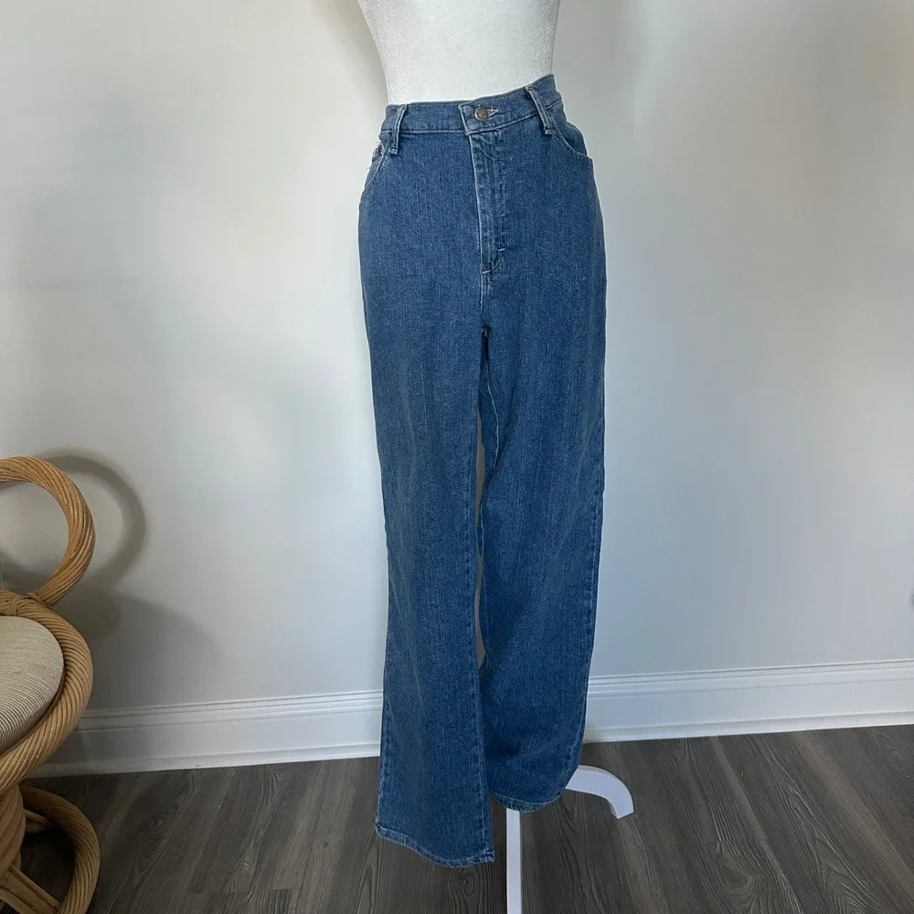 Riders High Waisted Straight Leg Denim Jeans - SIZE 16 Medium Wash Casual - Picture 5 of 6